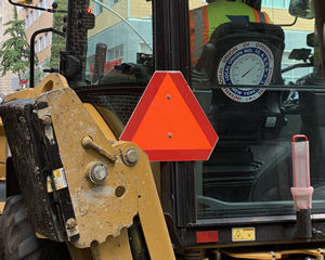 SMV sign on front loader