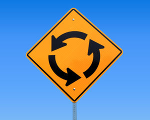 Traffic circle signs