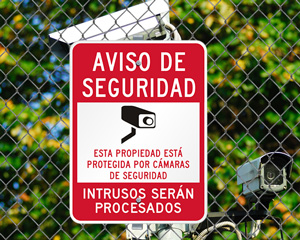 Bilingual Video Surveillance Sign