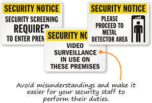 Security Area Signs