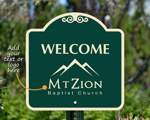 Visitor welcome sign