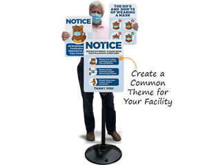 Wear face mask signs