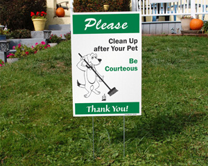 Clean Up After Pet Yard Sign