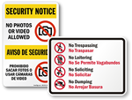 Bilingual Prohibition Signs
