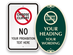 Custom Prohibition Signs