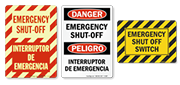 Emergency Shut Off Signs