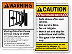 Gate Warning Signs