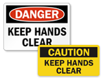 Keep Hands Clear Labels