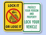 Lock Your Car Signs
