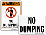 No Dumping Signs