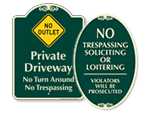 Designer No Trespassing Signs