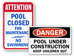 Pool Maintenance Signs