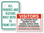 School Visitors Signs