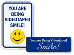 Smile You're on Camera Signs
