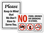 Store Policy Signs