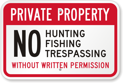 Reflective Hvy Gauge Keep Out No Hunting Fishing Trespassing 12"x18" Alum Sign