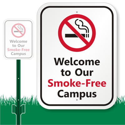 No Smoking Sign - Welcome To Our Smoke Free Campus Sign, SKU: K-7358