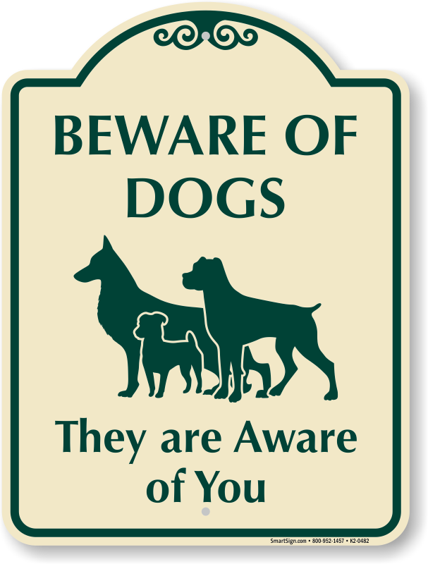セット 犬に注意の彫刻サイン看板 Beware of dog 3D sign - インテリア小物
