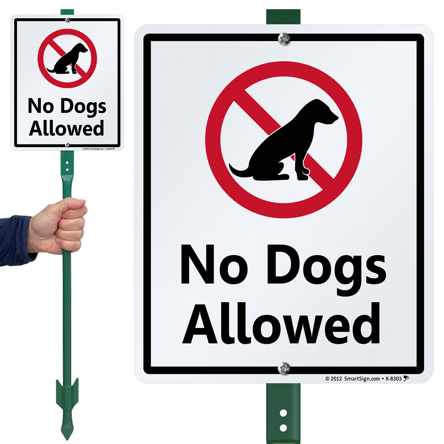 No Dogs Allowed Sign & Stake Kit for Yard, SKU: K-8303