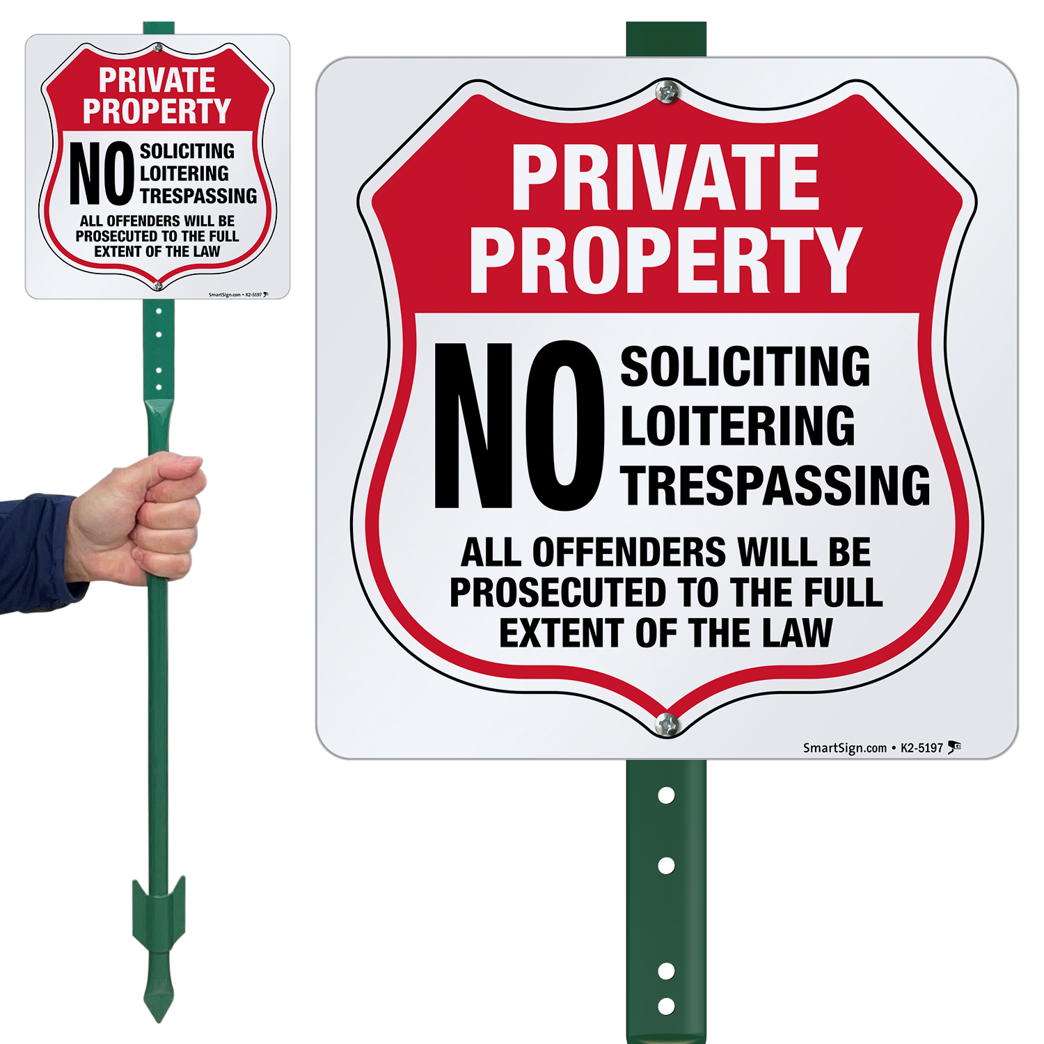ツバキ セカンドインストール サイン No Soliciting Loitering Trespassing Sign & Stake Kit, SKU: K2-5197