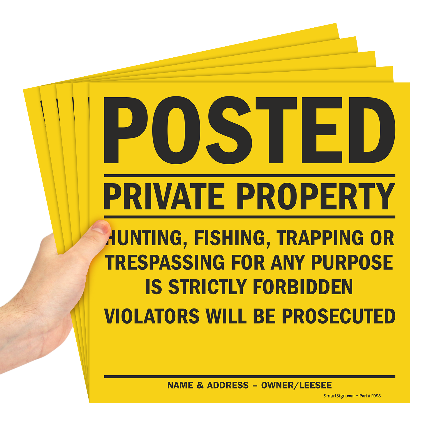 Posted No Hunting No Fishing Private Property Sign, SKU: S-8813