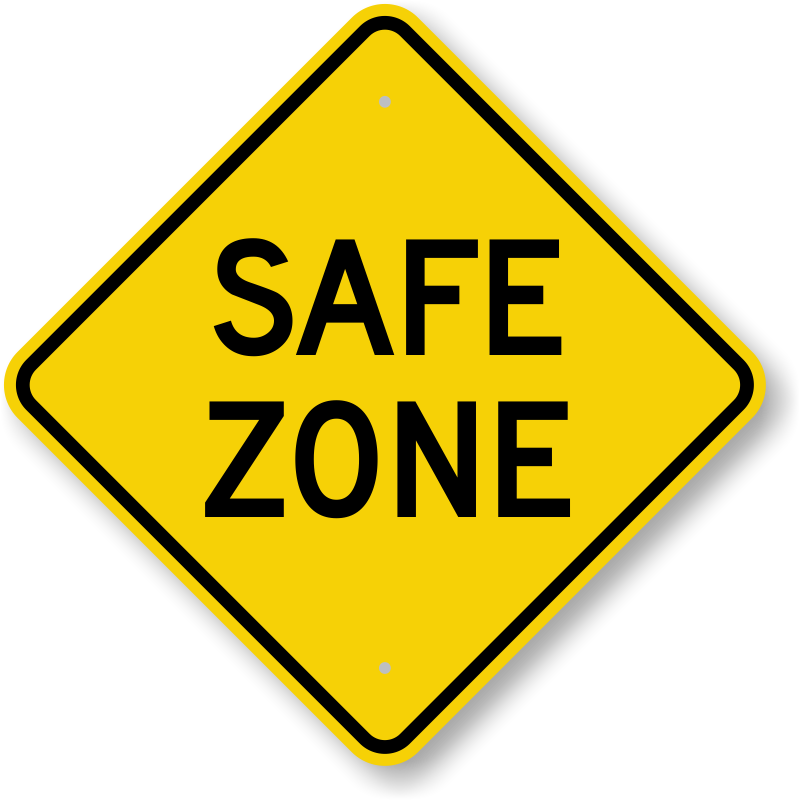 Safe Zone Sign, Diamond Shaped, SKU: K-0417