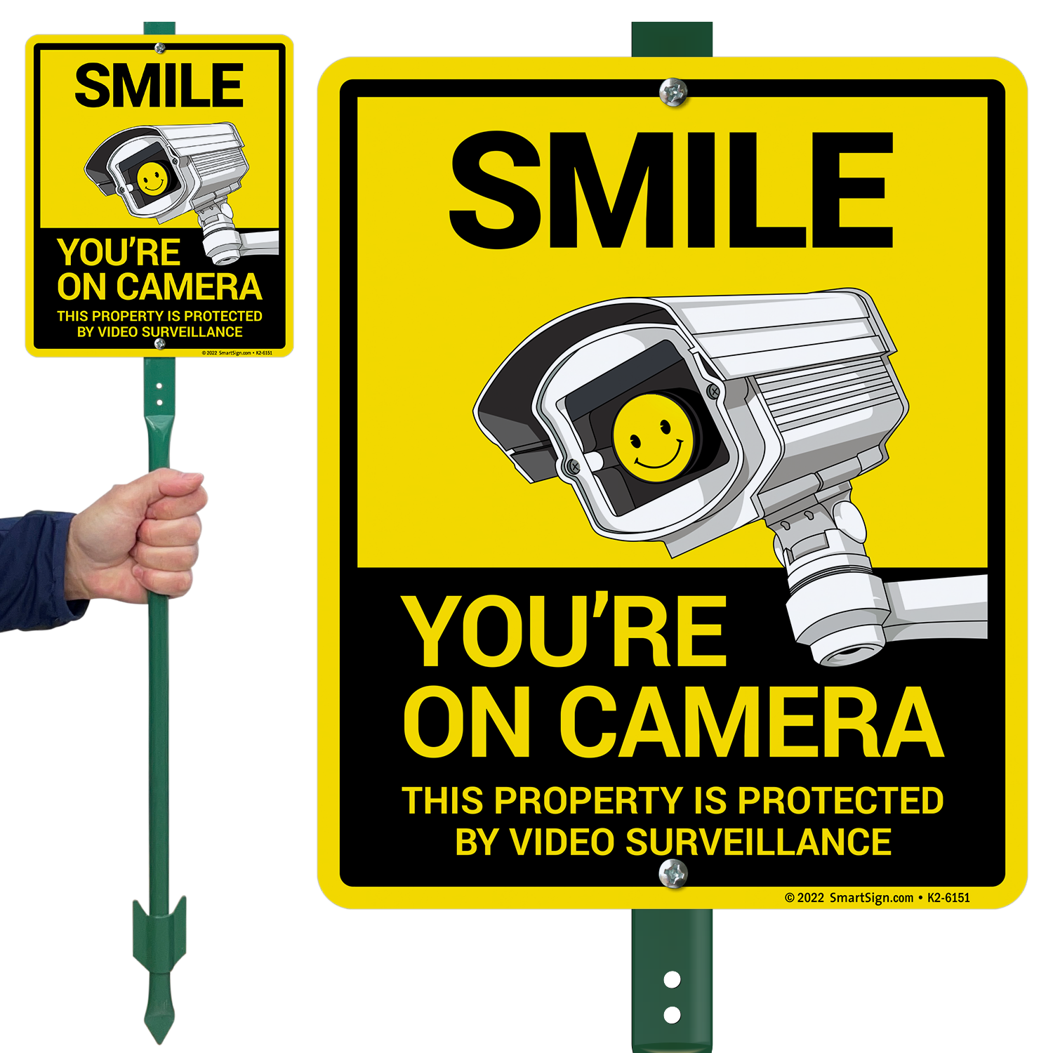 Smile You're on Camera Signs - Video Surveillance Signs - Security Signs