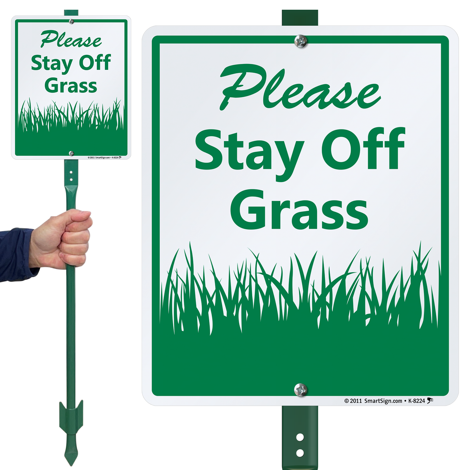 Ghost Aged Brick Premium Brushed Aluminum Sign Please Keep Off Grass 5-Pack CGSignLab 16x16 