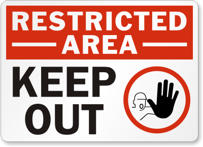 Keep Out Restricted Area Sign, Keep Out Signs - with Graphic, SKU: S-2455