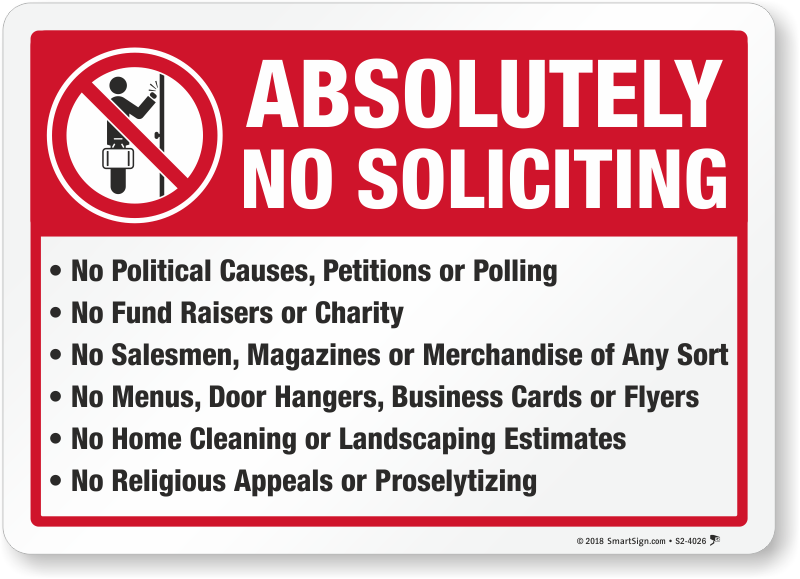 Funny No Soliciting Signs.