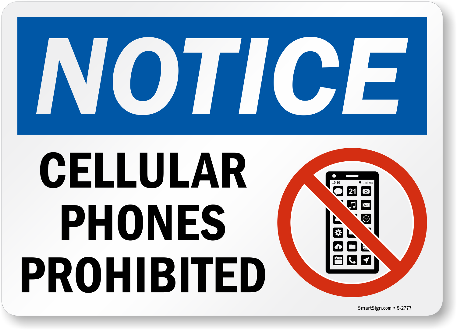 No Cell Phones in Locker Room Signs