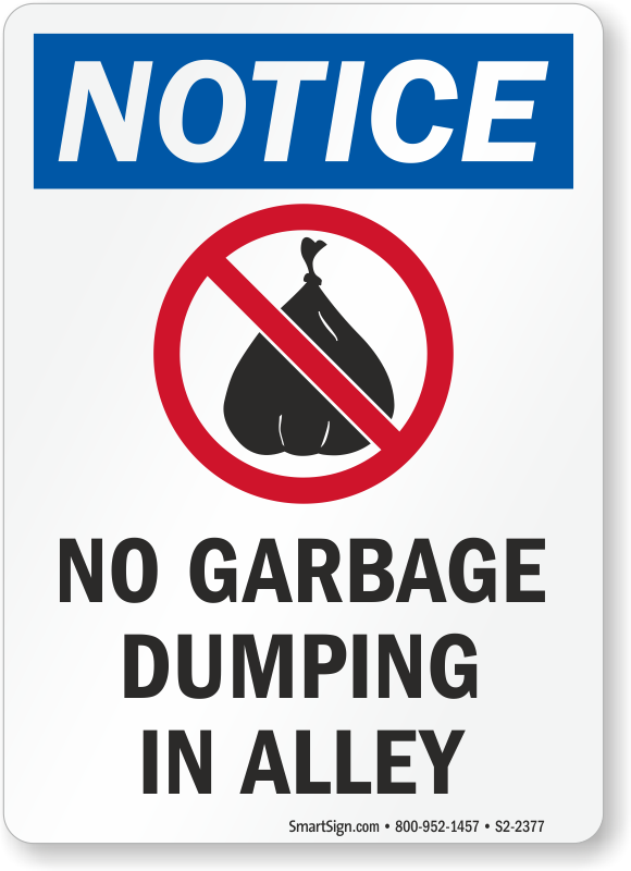 Prohibition Sign No Dumping Dilarang Membuang Sampah Notice Sign ...