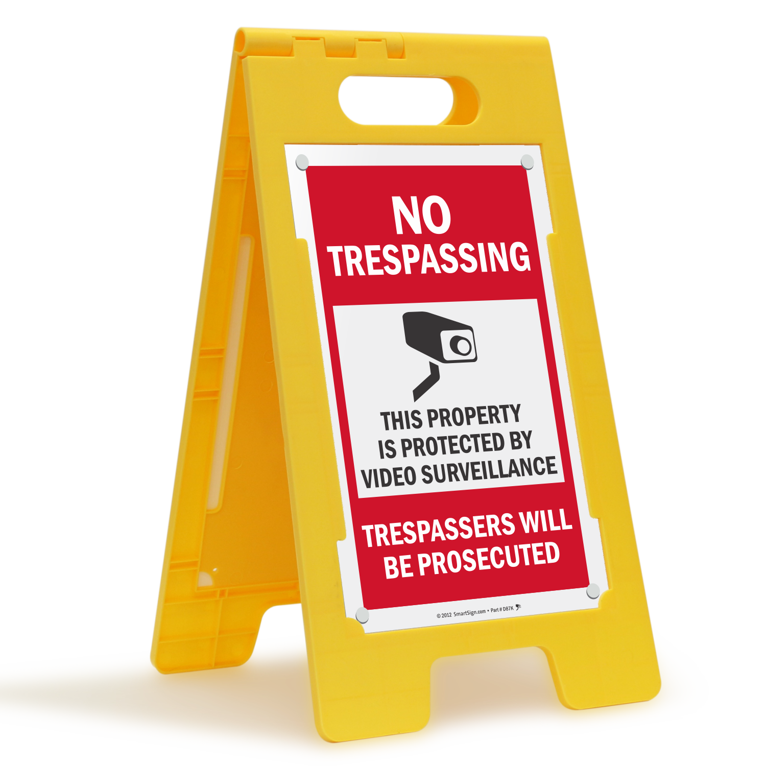 No Trespassing Video Surveillance Portable Floor Sign Sku