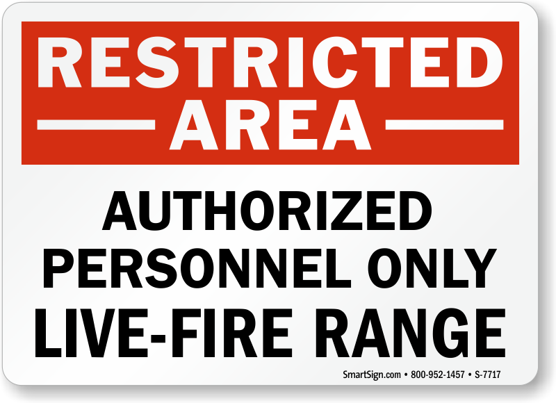 restricted area fire range sign s 7717