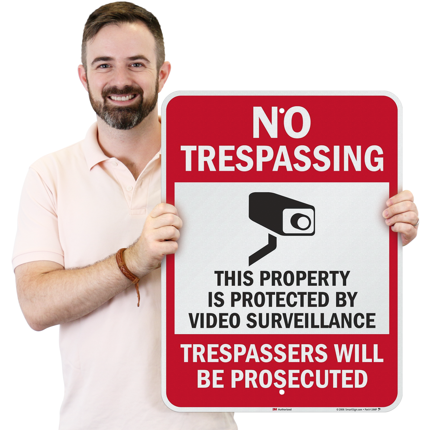 No Trespassing This Property Protected By Video Surveillance Metal Sign SNT01 