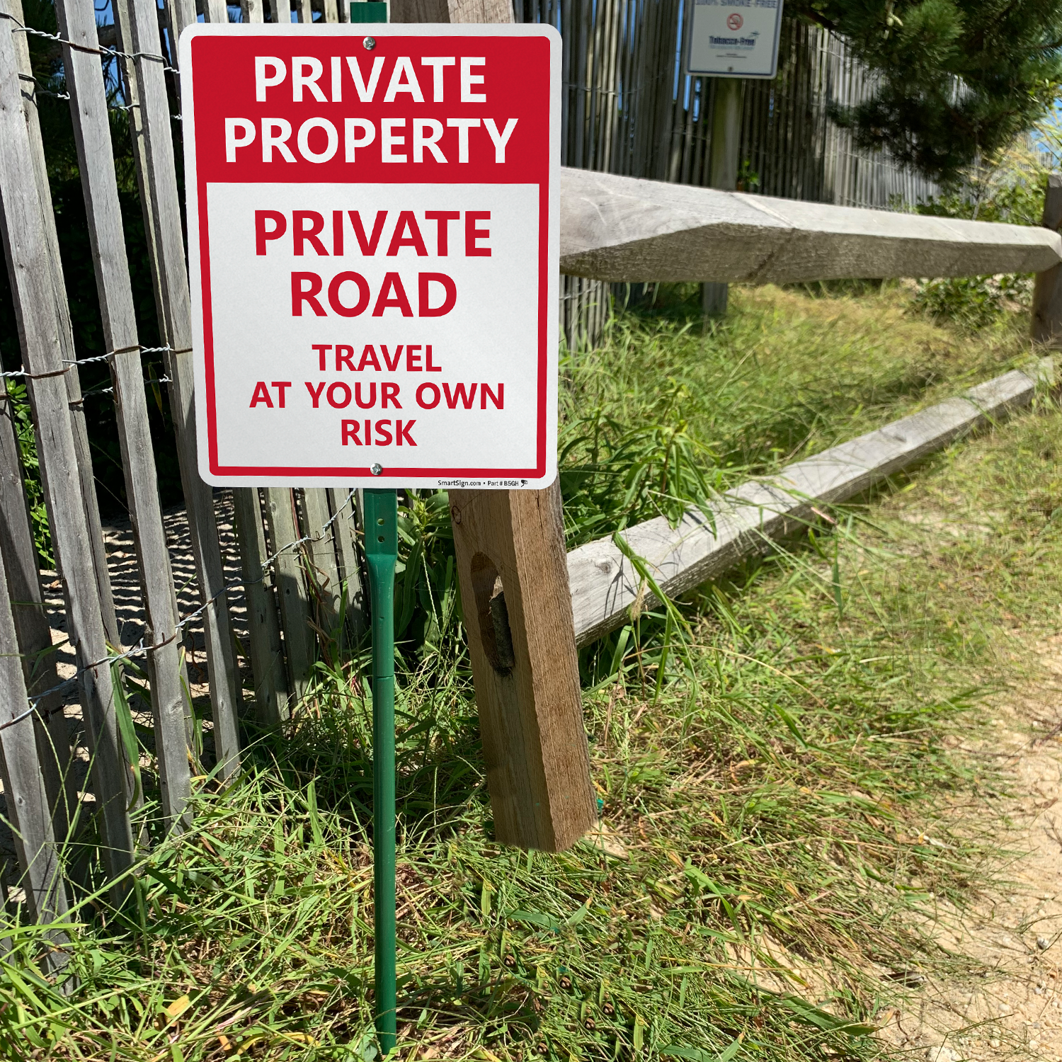 Private Road Travel At Your Own Risk Yard Sign & Stake Kit
