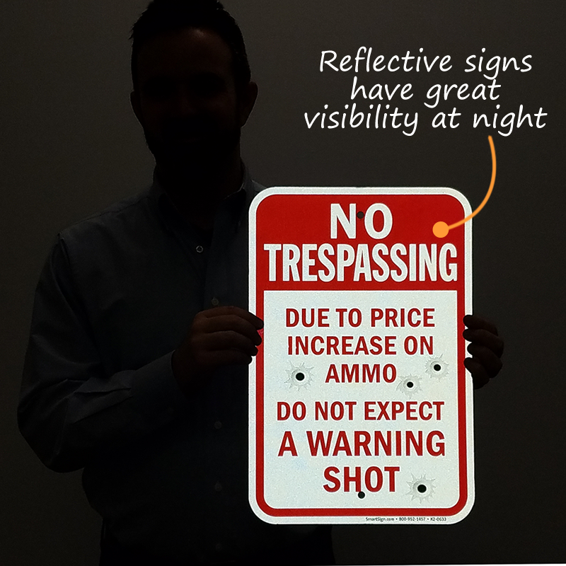 Warning No Trespassing Gun Owner Tin Poster Sign Due to The Price of Ammo 