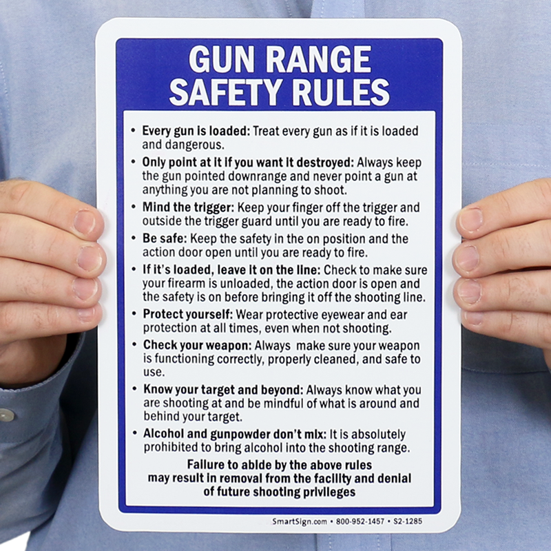 Patriot Patch Co - Four Rules Of Gun Safety Metal Sign - 12"x14" For Shooting Range, Gun Room, Man Cave