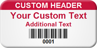 Custom Header   Personalized Barcode Asset Label