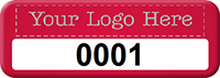 0.625" X 1.75" Custom Numbered Logo Asset Tag