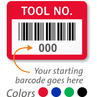 TOOL NO., with barcode numbering