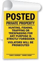 Private Property Trespassing Strictly Forbidden Sign Book