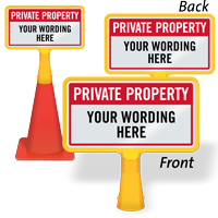 Custom Private Property ConeBoss Sign