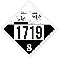 UN1719 Caustic Akalis Liquids Placard