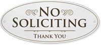 No Soliciting, Thank You DiamondPlate™ Door Sign