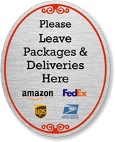 Please Leave Package Deliveries Here DiamondPlate Sign