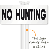 No Hunting bolt-on Sign