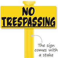 No Trespassing bolt-on Sign