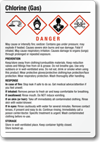 Chlorine Gas Chemical GHS Label 5in. x 3.5in.