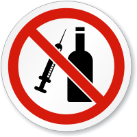 No Drugs Alcohol ISO Sign